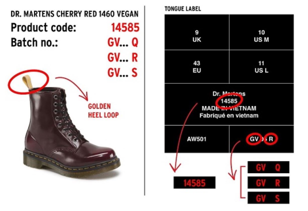 1460 Vegan boot Cherry Red Navy Purple Dr. Martens